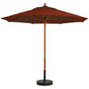 9' Wooden Market Umbrella - 1 1/2" Pole Terra Cotta